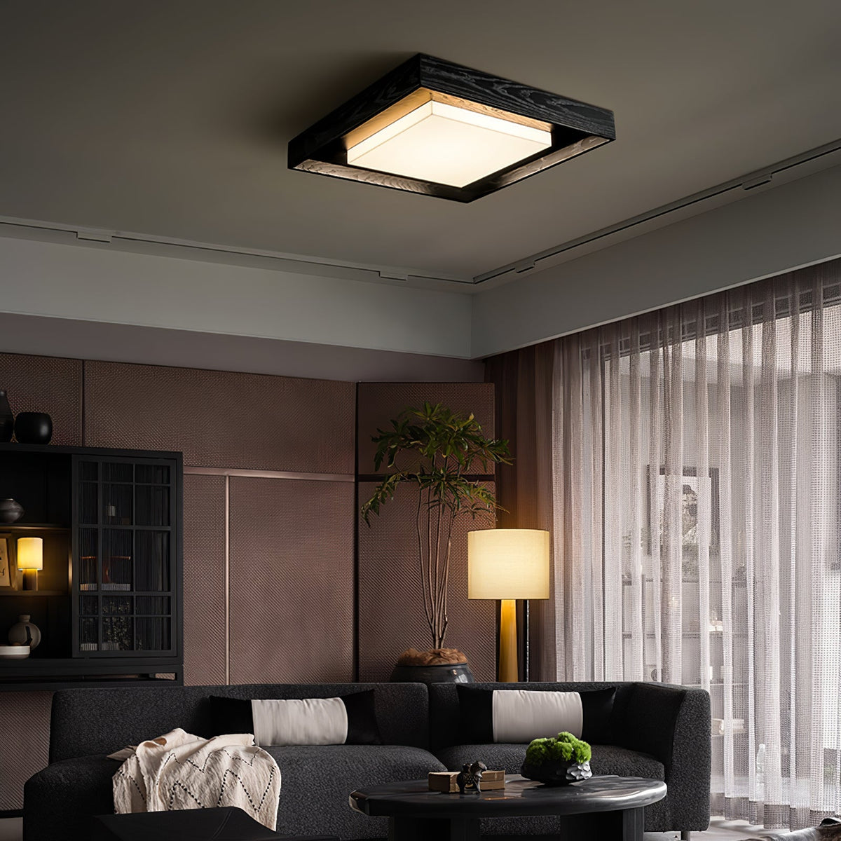 Auro Rustic Wood Ceiling Light