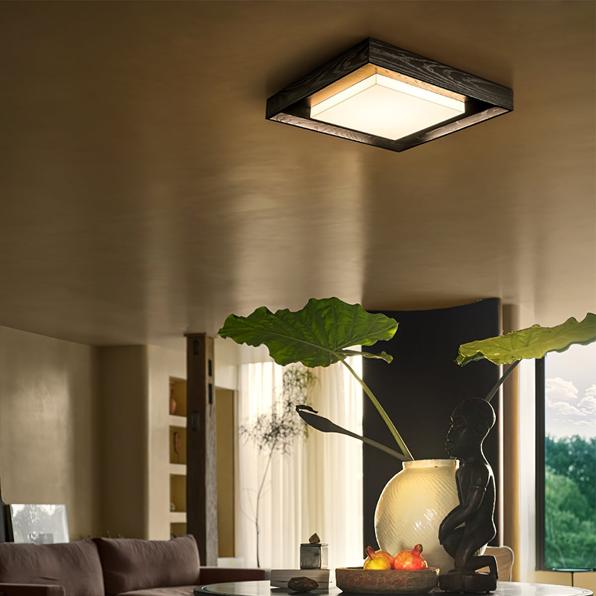 Auro Rustic Wood Ceiling Light