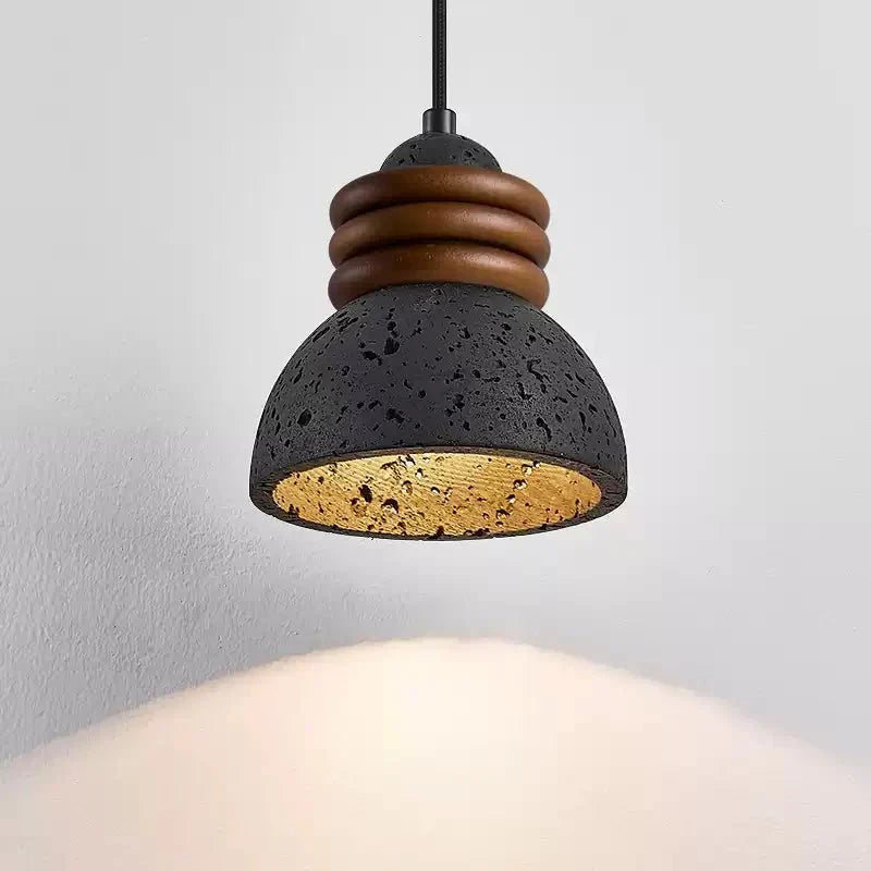 Riso Ring Black Travertine Pendant Lamp