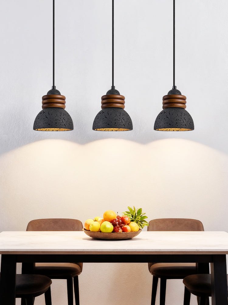 Riso Ring Black Travertine Pendant Lamp