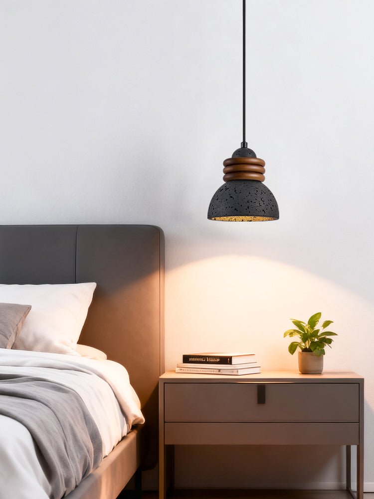 Riso Ring Black Travertine Pendant Lamp