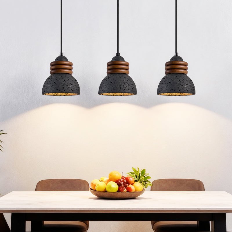 Riso Ring Black Travertine Pendant Lamp