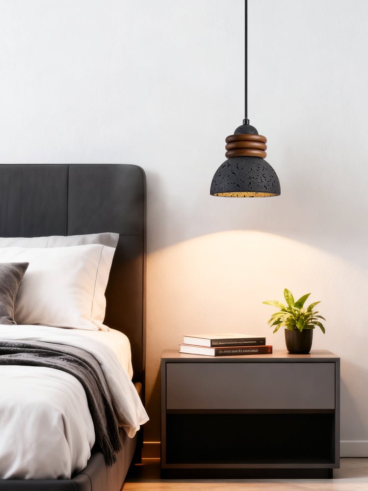 Riso Ring Black Travertine Pendant Lamp
