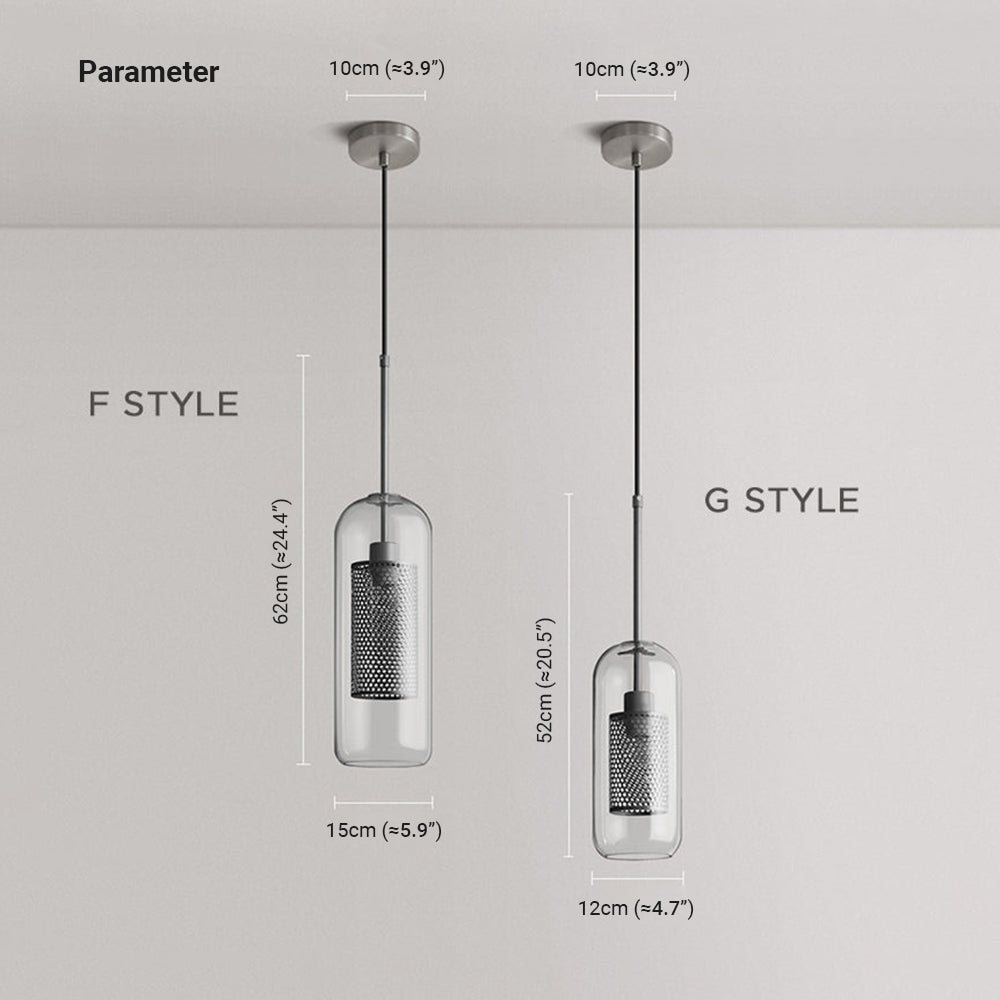 Arisha Golden Pendant Light, /Glass, Globe/Cylindric - Neutral Decor