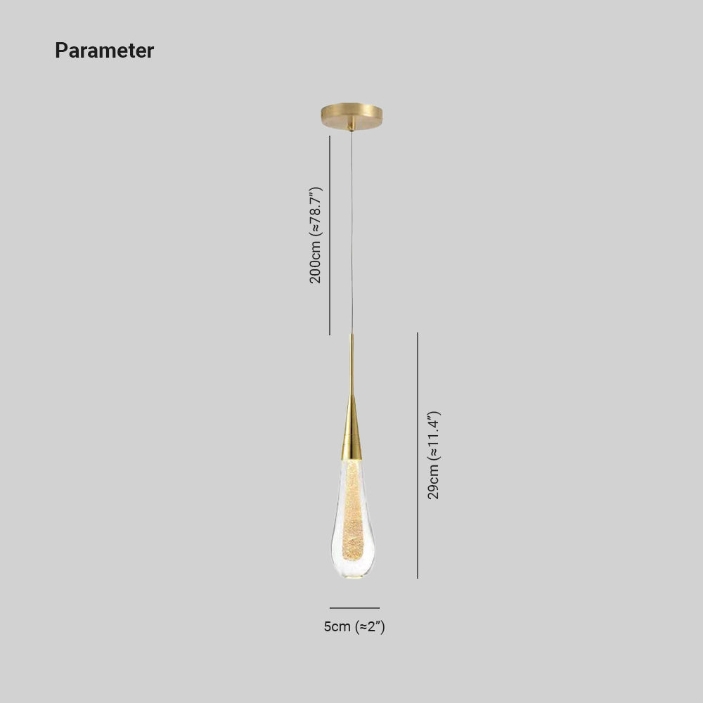 Kristy Modern Designer Teardrop Crystal Pendant Light - Neutral Decor