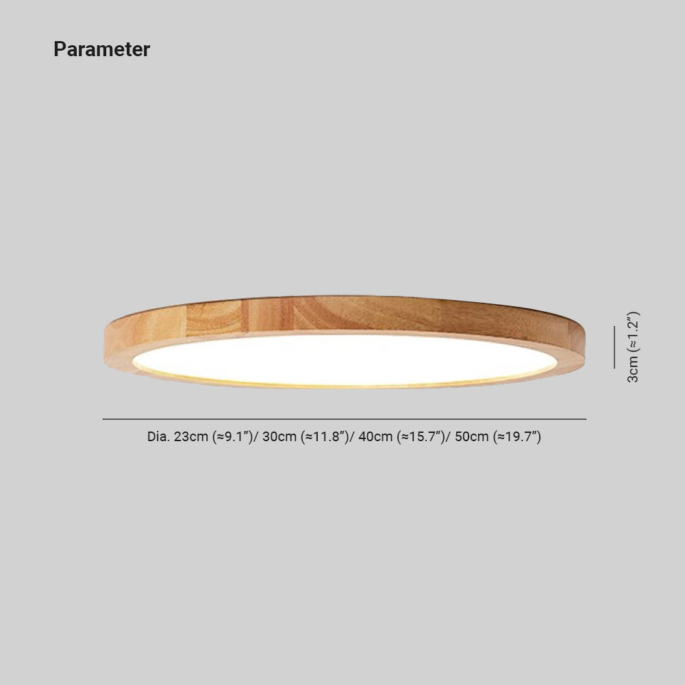 Muto Modern Wood Round Flush Mount Ceiling Lights Living Room - Neutral Decor