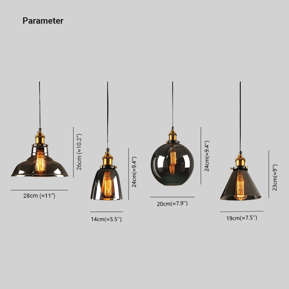 Arisha Industrial /Glass Pendant Light Dining Room - Neutral Decor