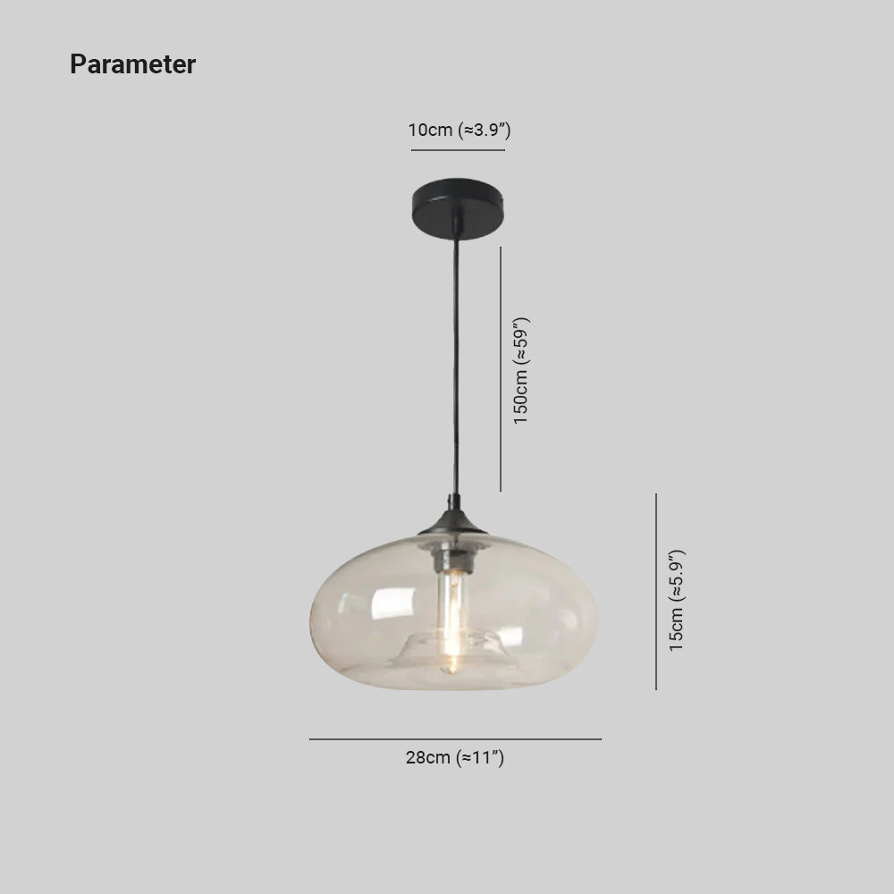 Valentina Modern Bread Shaped Glass Pendant Light 6 Color Living Room - Neutral Decor