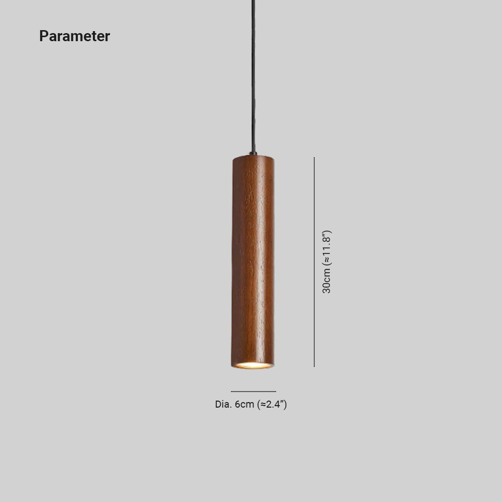 Muto Cylindrical Wood Pendant Light for Bedroom Kitchen Island - Neutral Decor