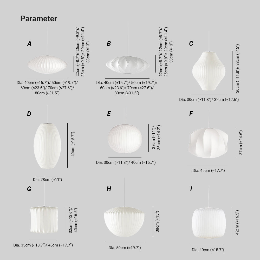 Ritta Pendant Light Bubble Mulberry Silk - Neutral Decor