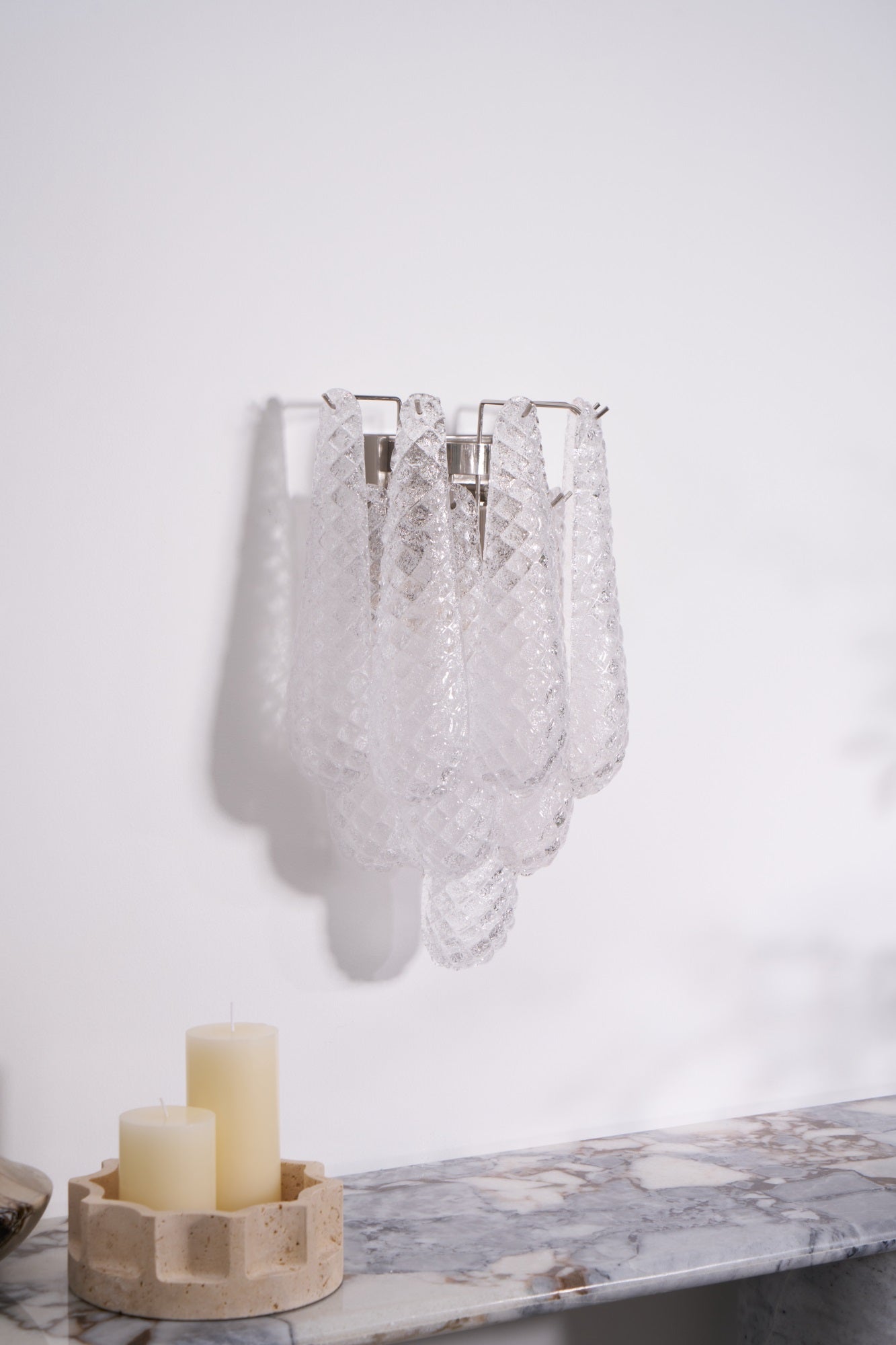 Liorelaria Wall Lamp Pink Teardrop Glass Floral Artistic