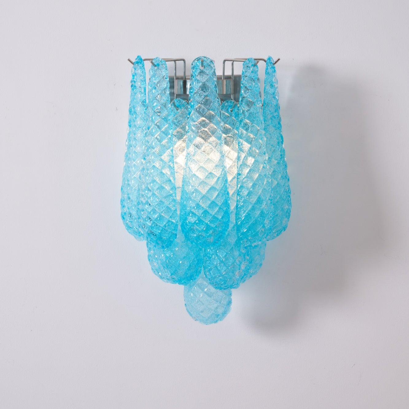 Liorelaria Wall Lamp Pink Teardrop Glass Floral Artistic