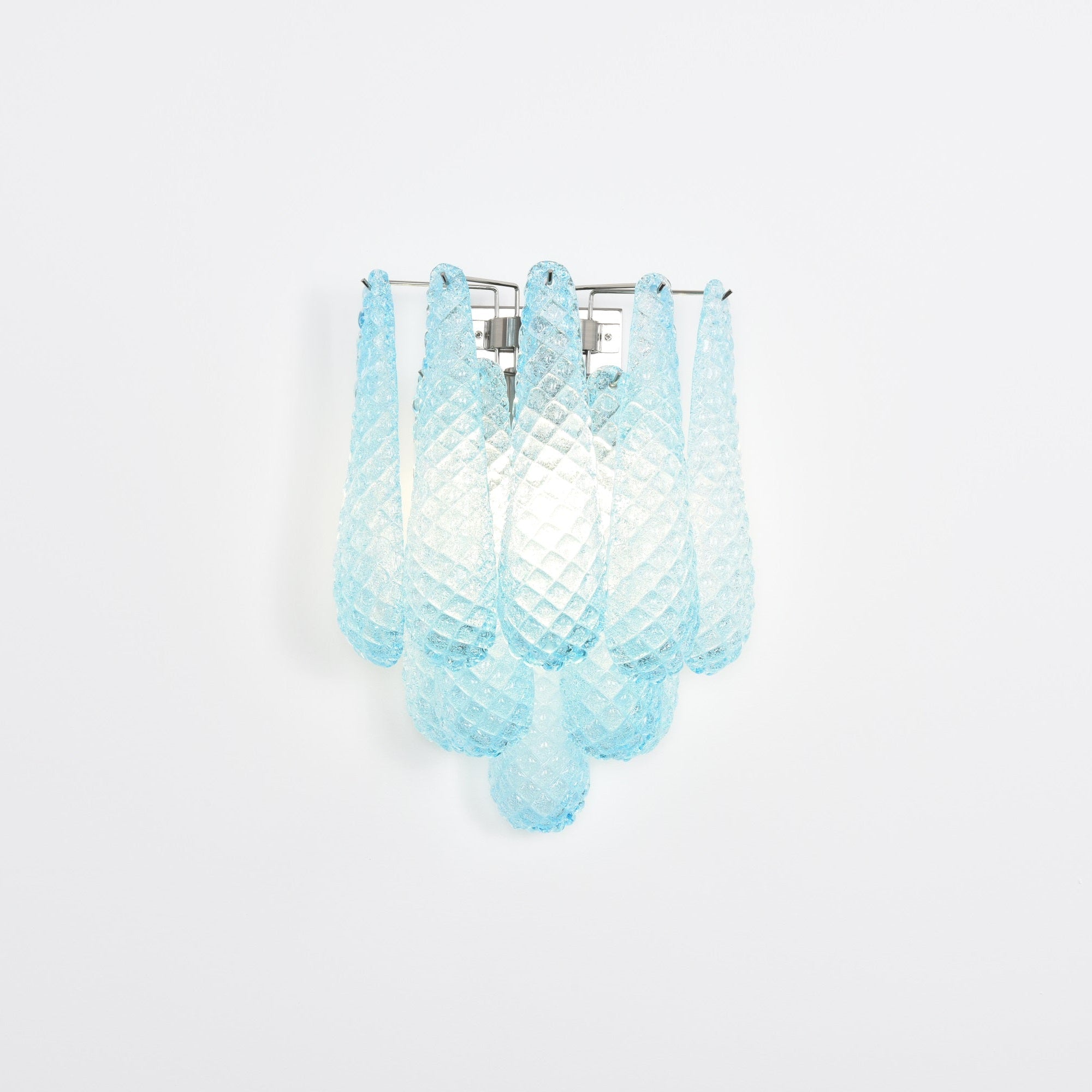 Liorelaria Wall Lamp Pink Teardrop Glass Floral Artistic