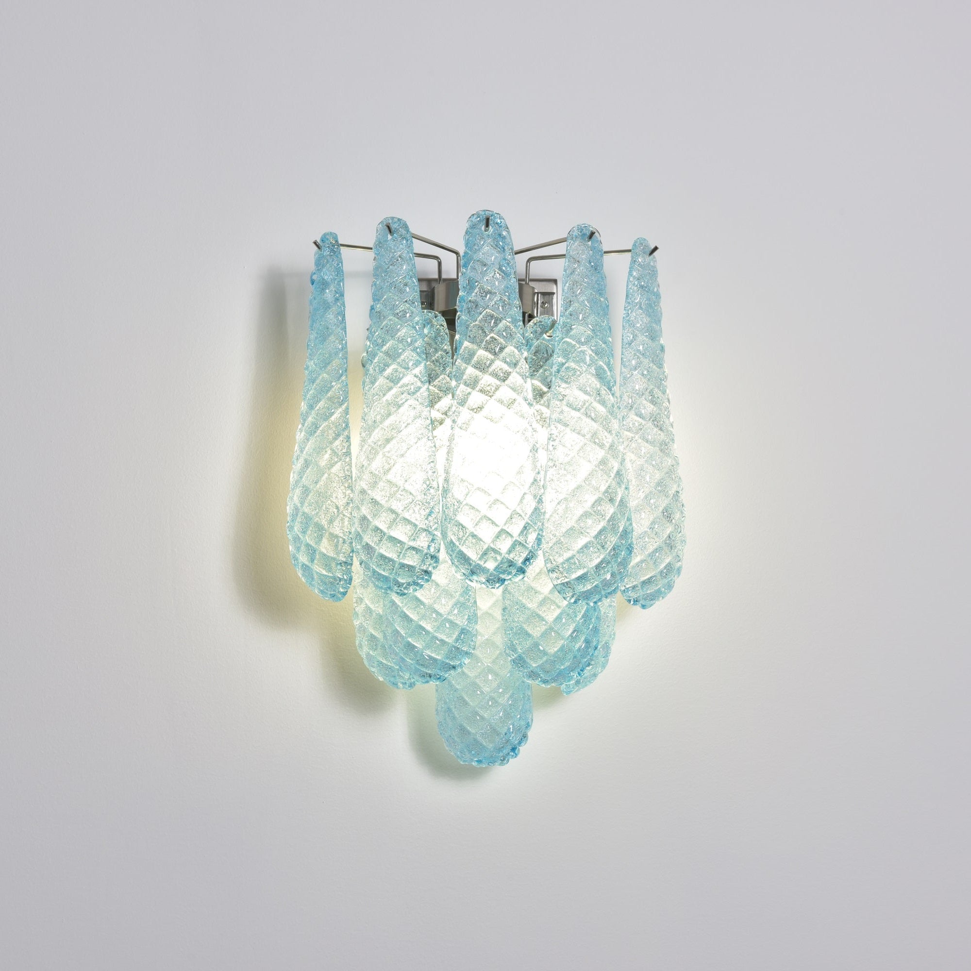 Liorelaria Wall Lamp Pink Teardrop Glass Floral Artistic