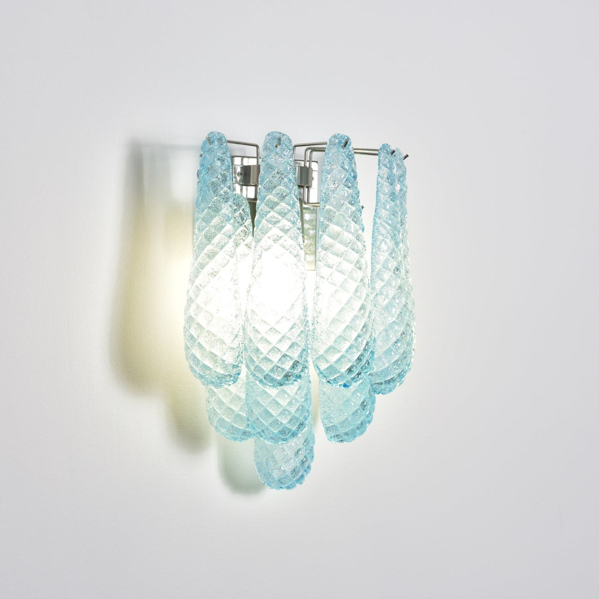 Liorelaria Wall Lamp Pink Teardrop Glass Floral Artistic