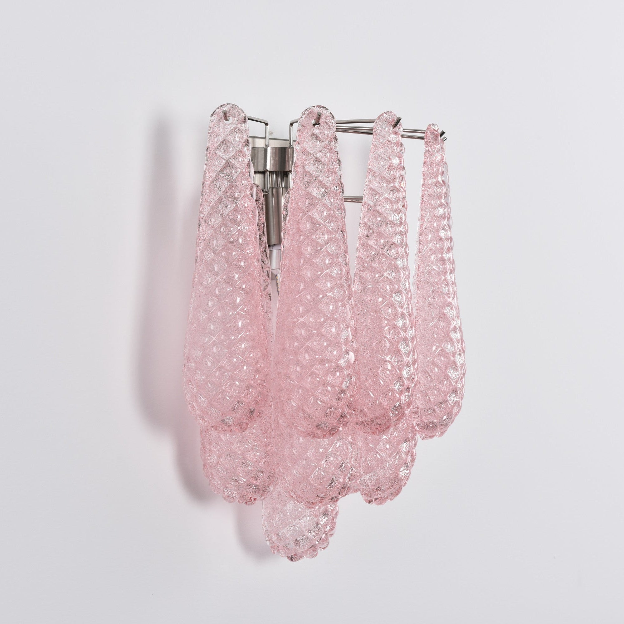 Liorelaria Wall Lamp Pink Teardrop Glass Floral Artistic