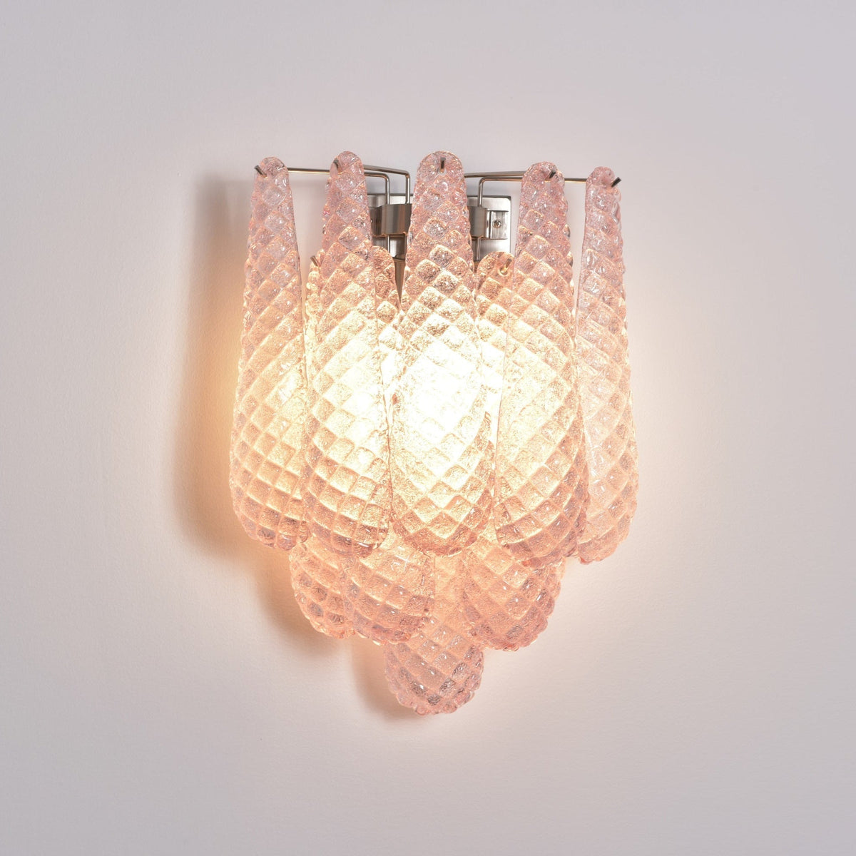 Liorelaria Wall Lamp Pink Teardrop Glass Floral Artistic