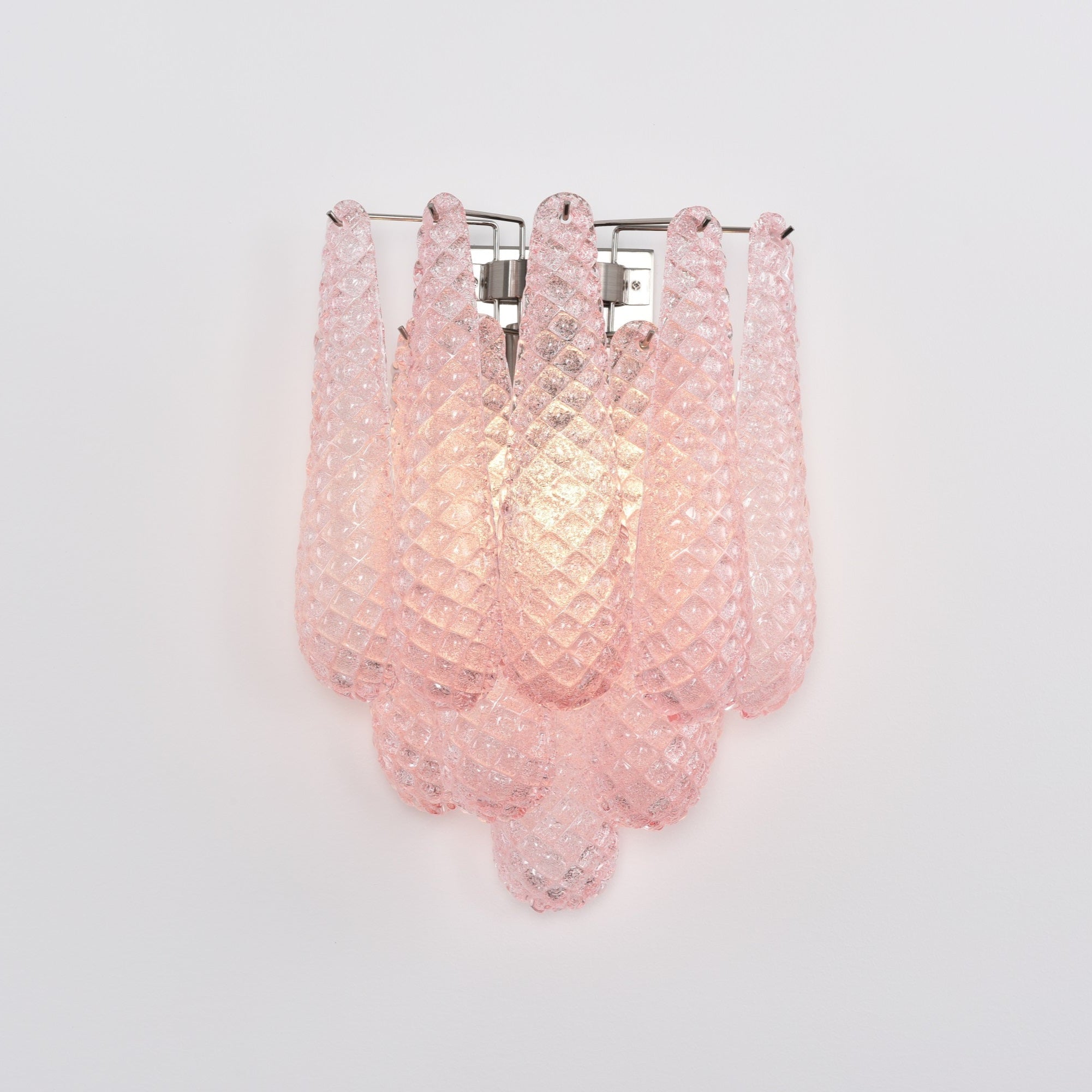 Liorelaria Wall Lamp Pink Teardrop Glass Floral Artistic