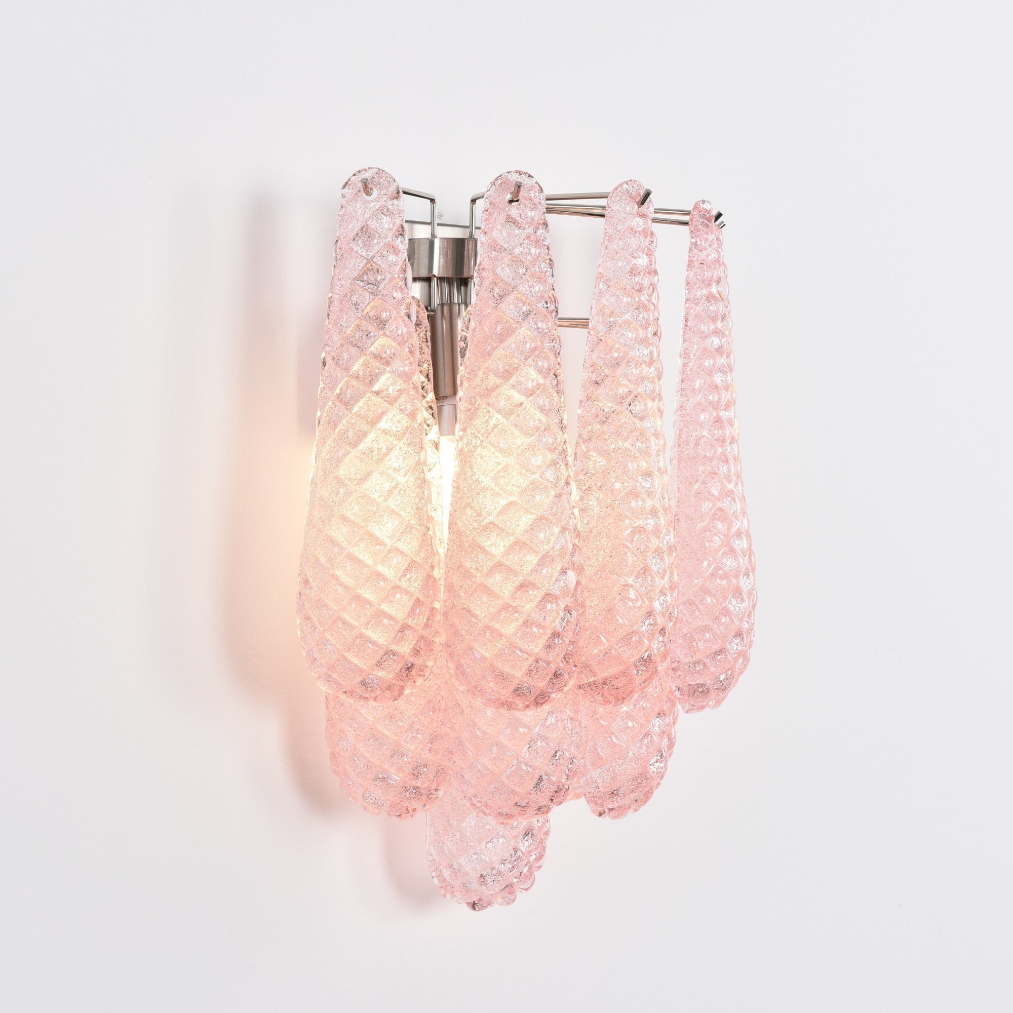 Liorelaria Wall Lamp Pink Teardrop Glass Floral Artistic