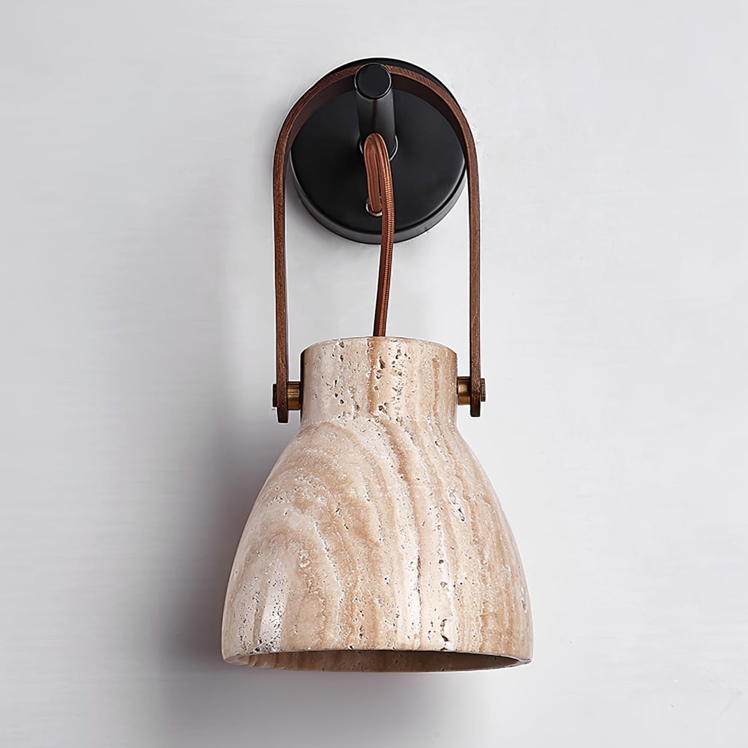 Tarix Travertine Lantern Wall Light