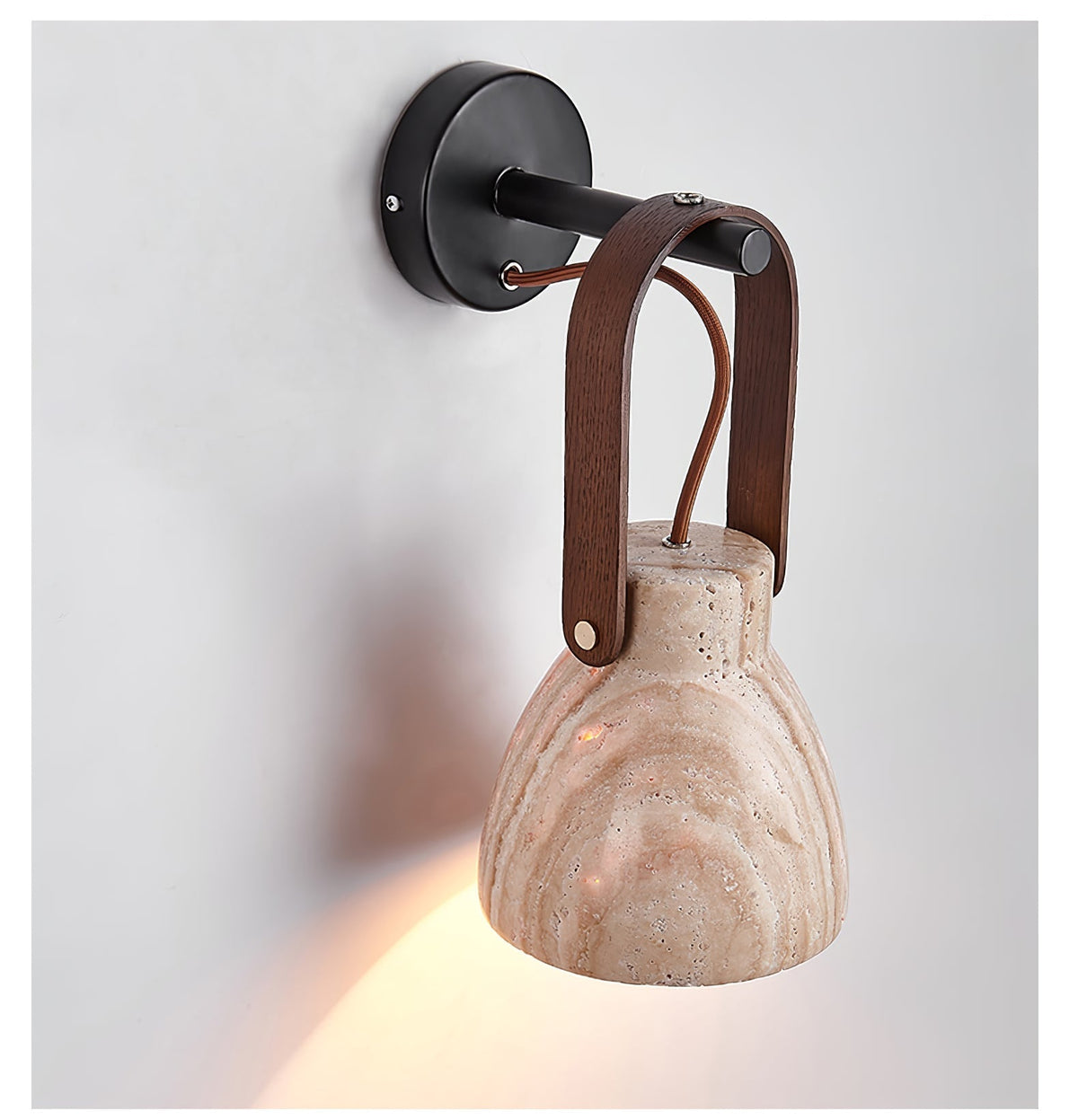 Tarix Travertine Lantern Wall Light