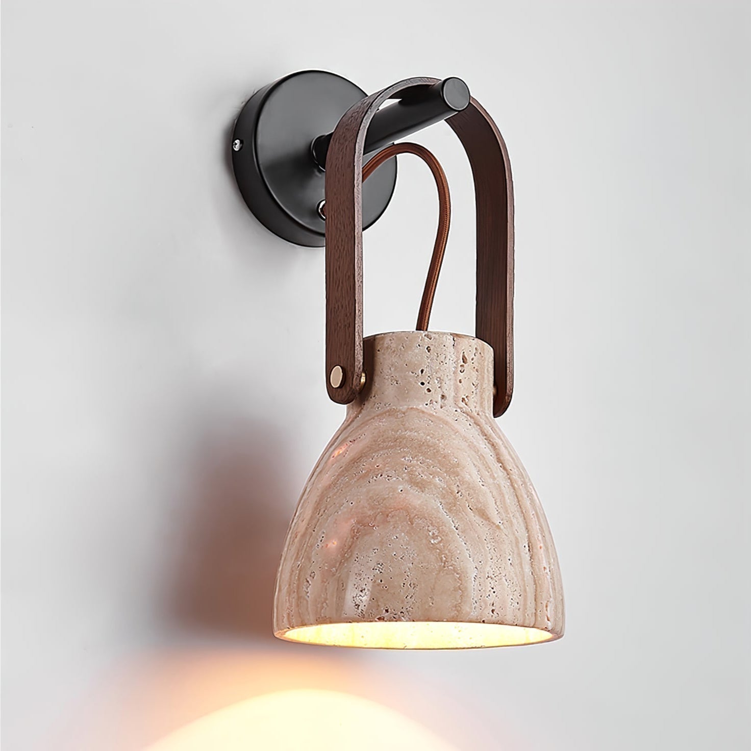 Tarix Travertine Lantern Wall Light