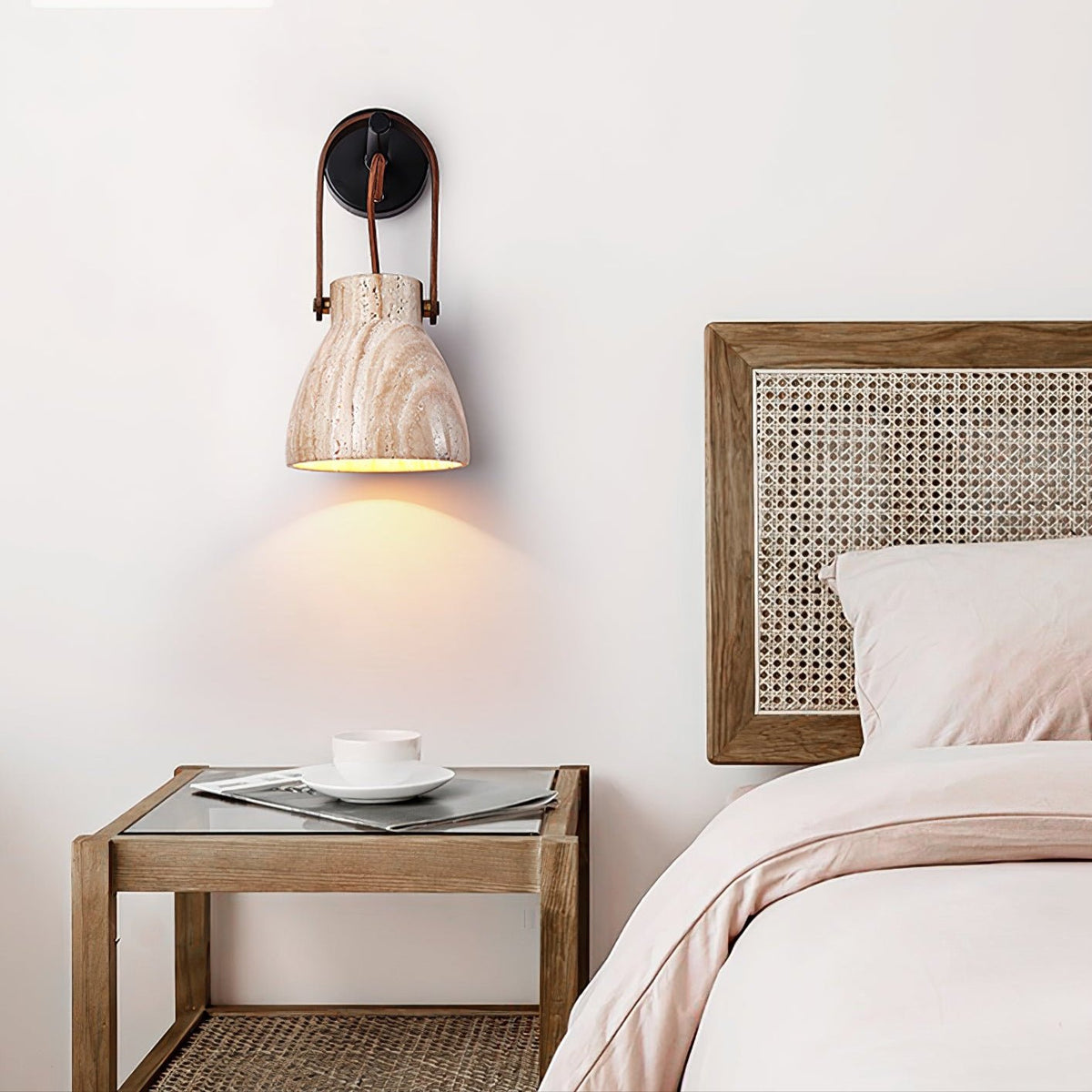 Tarix Travertine Lantern Wall Light