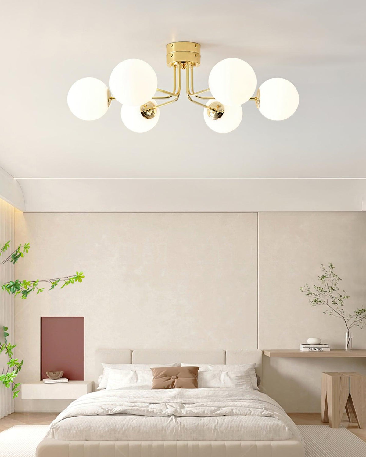 Othien Ceiling Lamp Gold White Globe