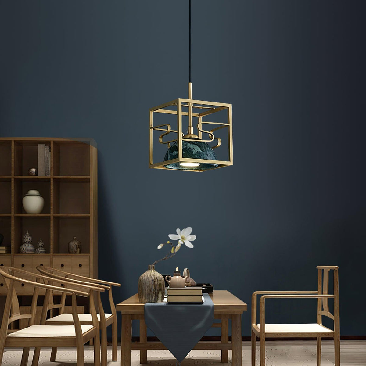 Cubo Modern Brass Pendant Lamp