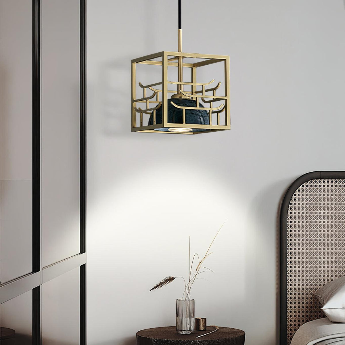Cubo Modern Brass Pendant Lamp