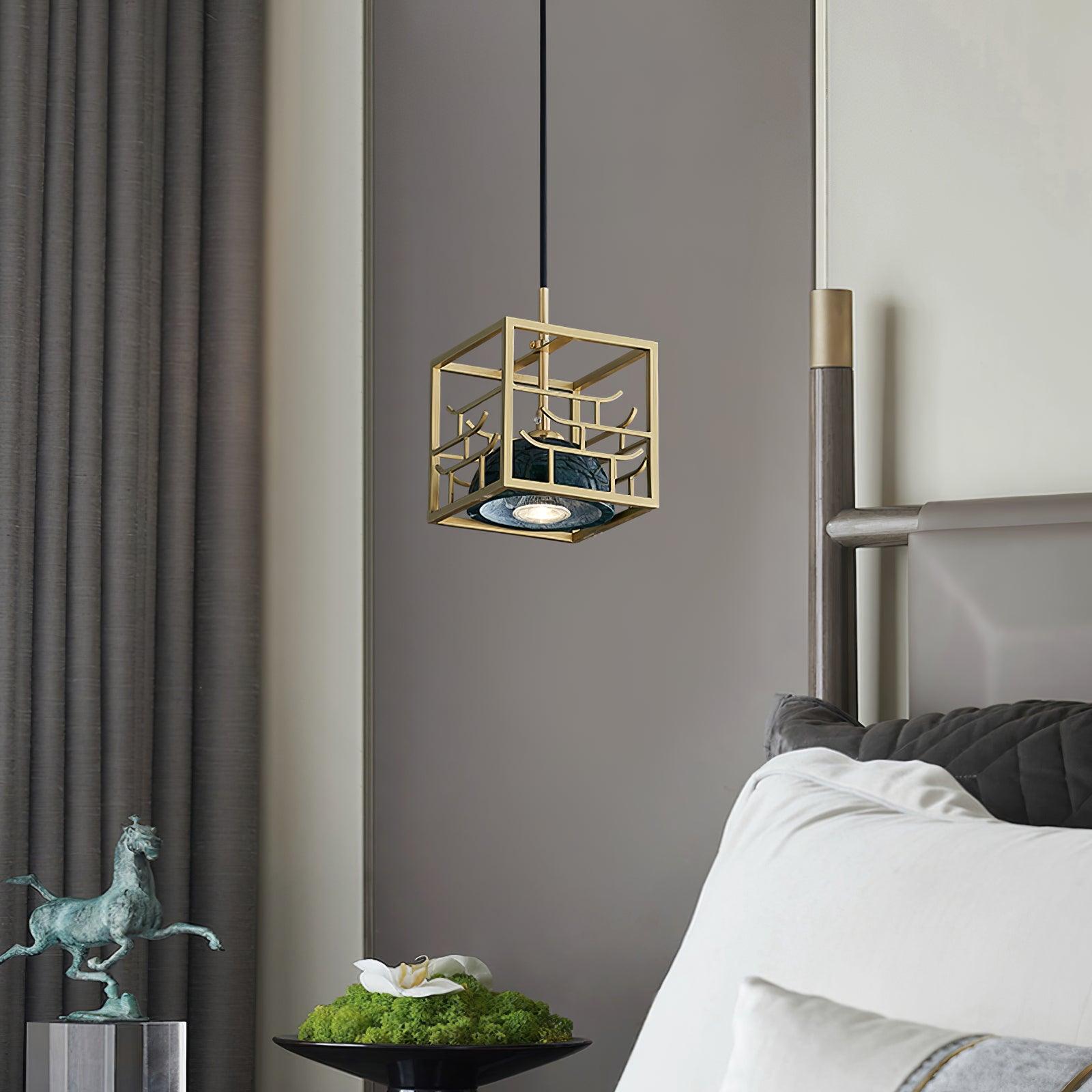 Cubo Modern Brass Pendant Lamp