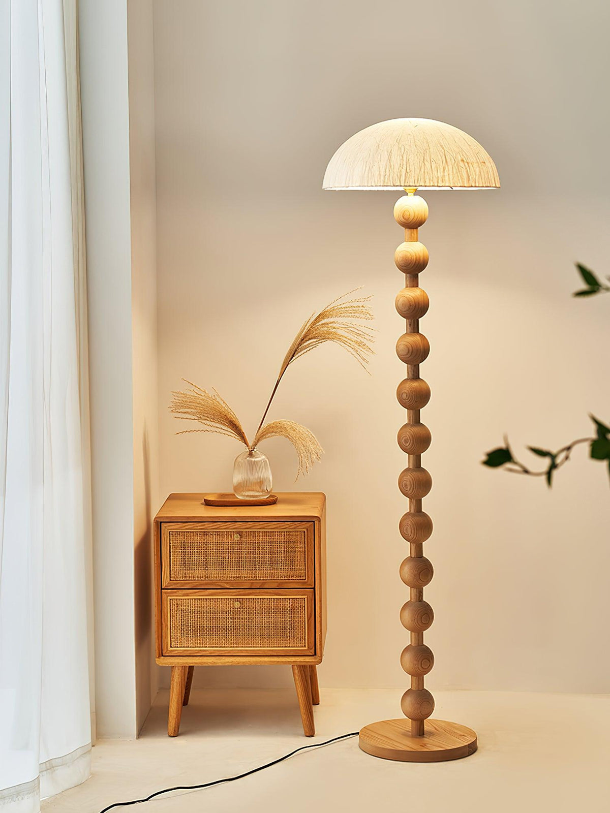 Lyliril Retro Wood Floor Lamp