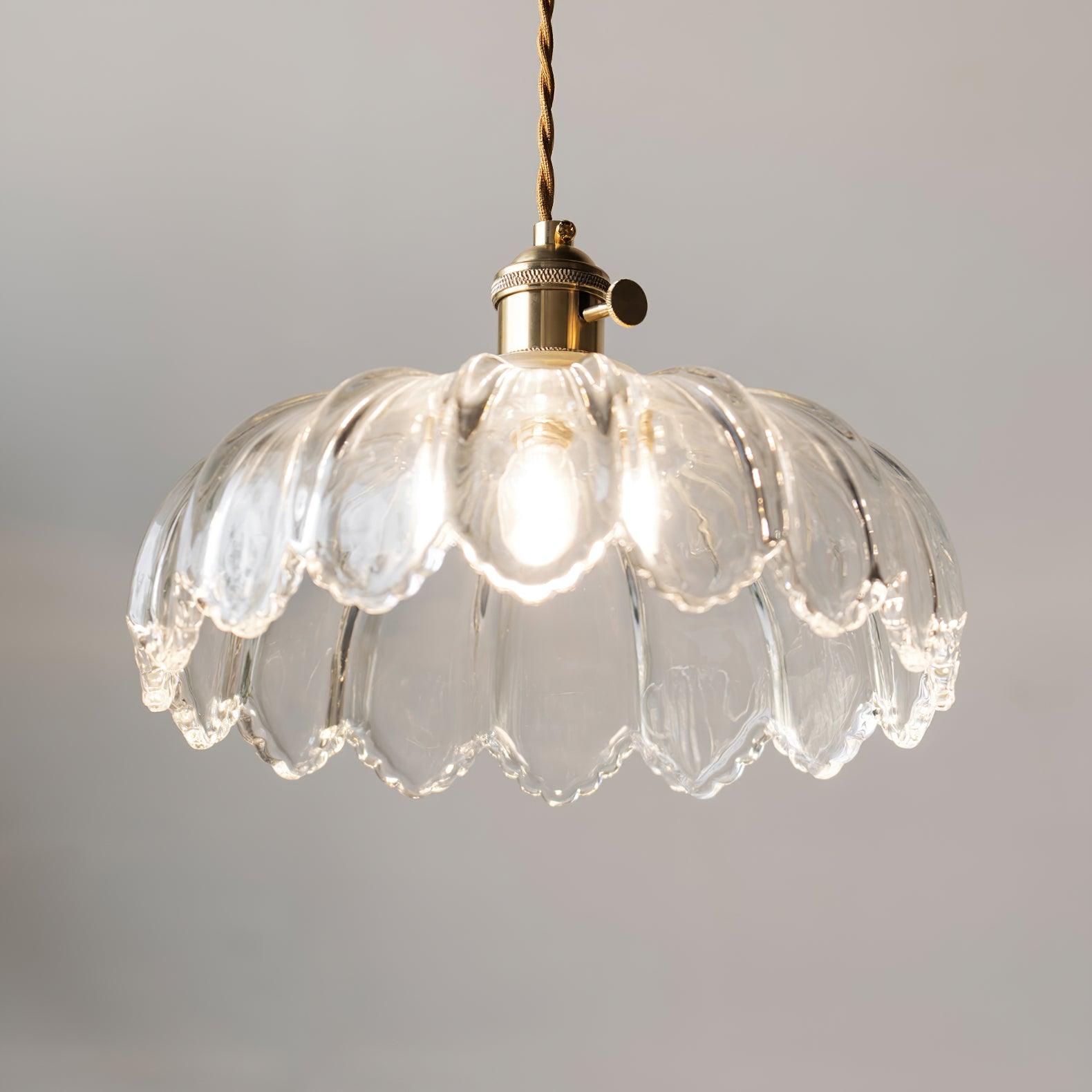 Limea Green Glass Flower Pendant Light - Neutral Decor
