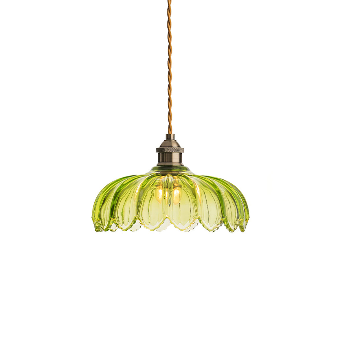Limea Green Glass Flower Pendant Light - Neutral Decor