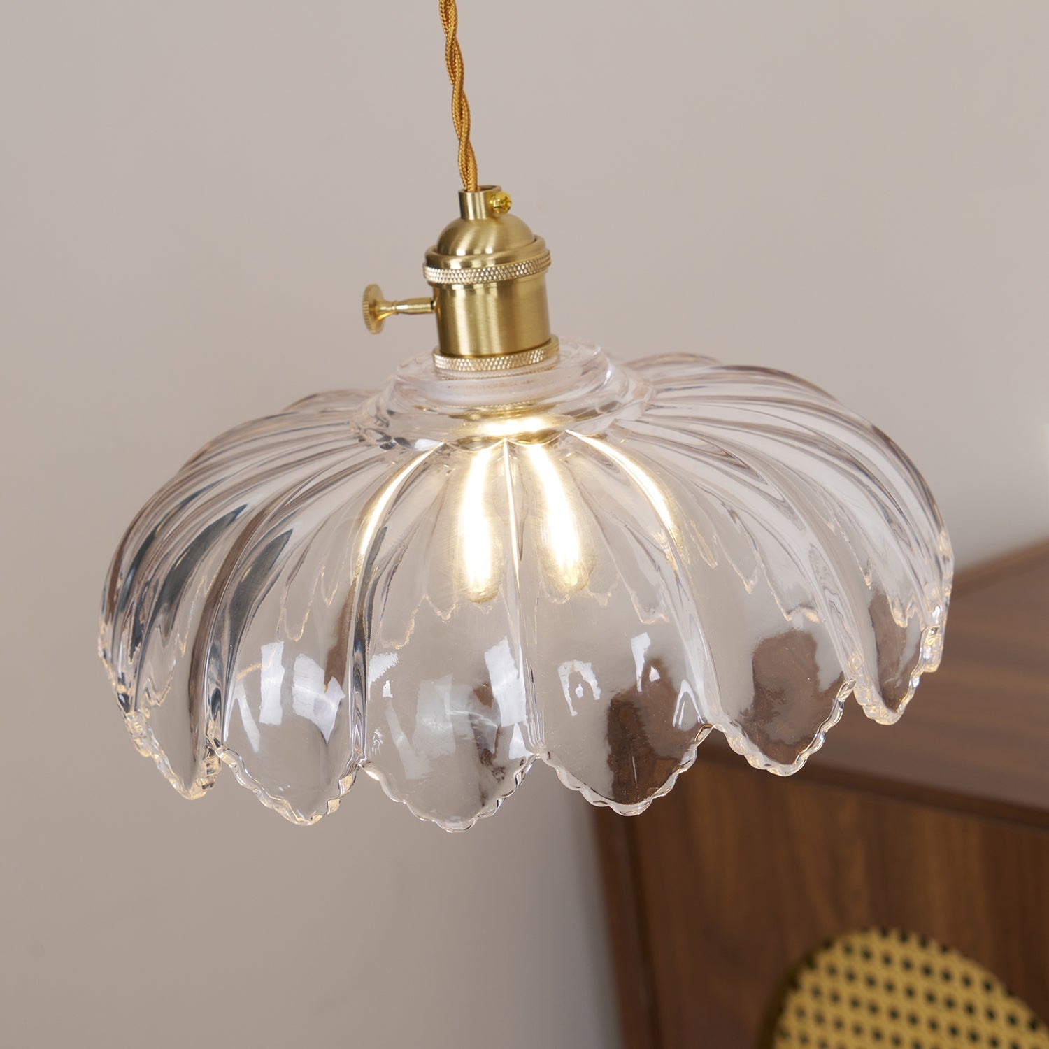 Limea Green Glass Flower Pendant Light - Neutral Decor
