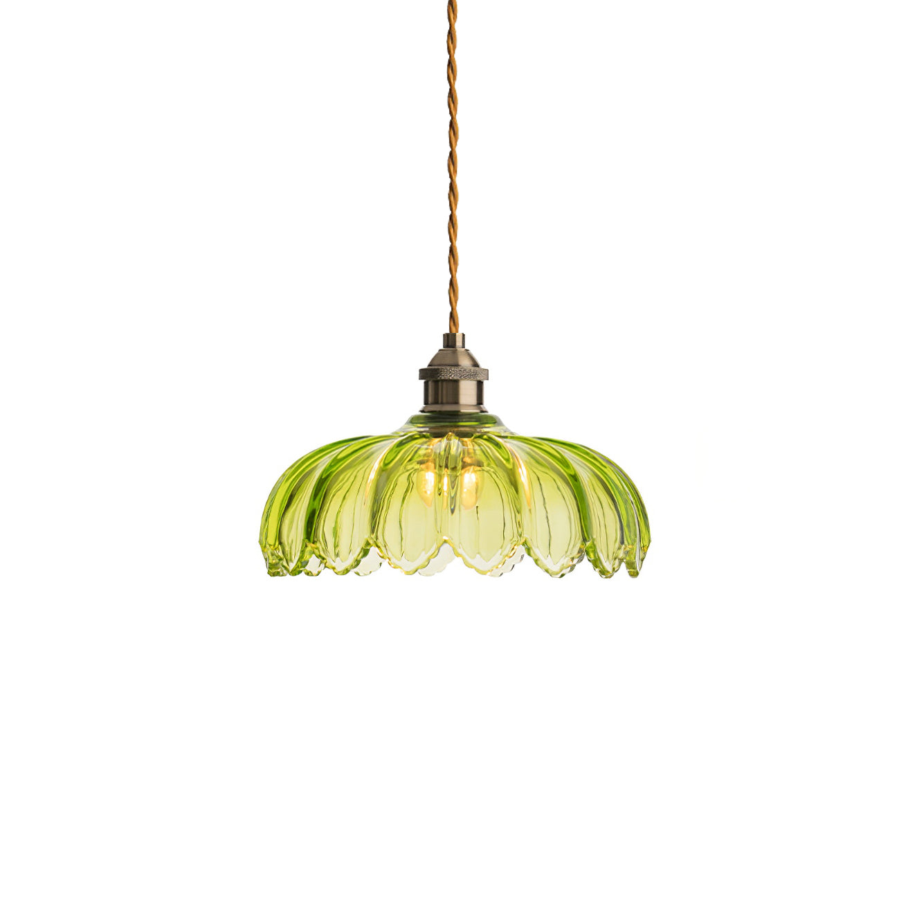 Limea Green Glass Flower Pendant Light - Neutral Decor