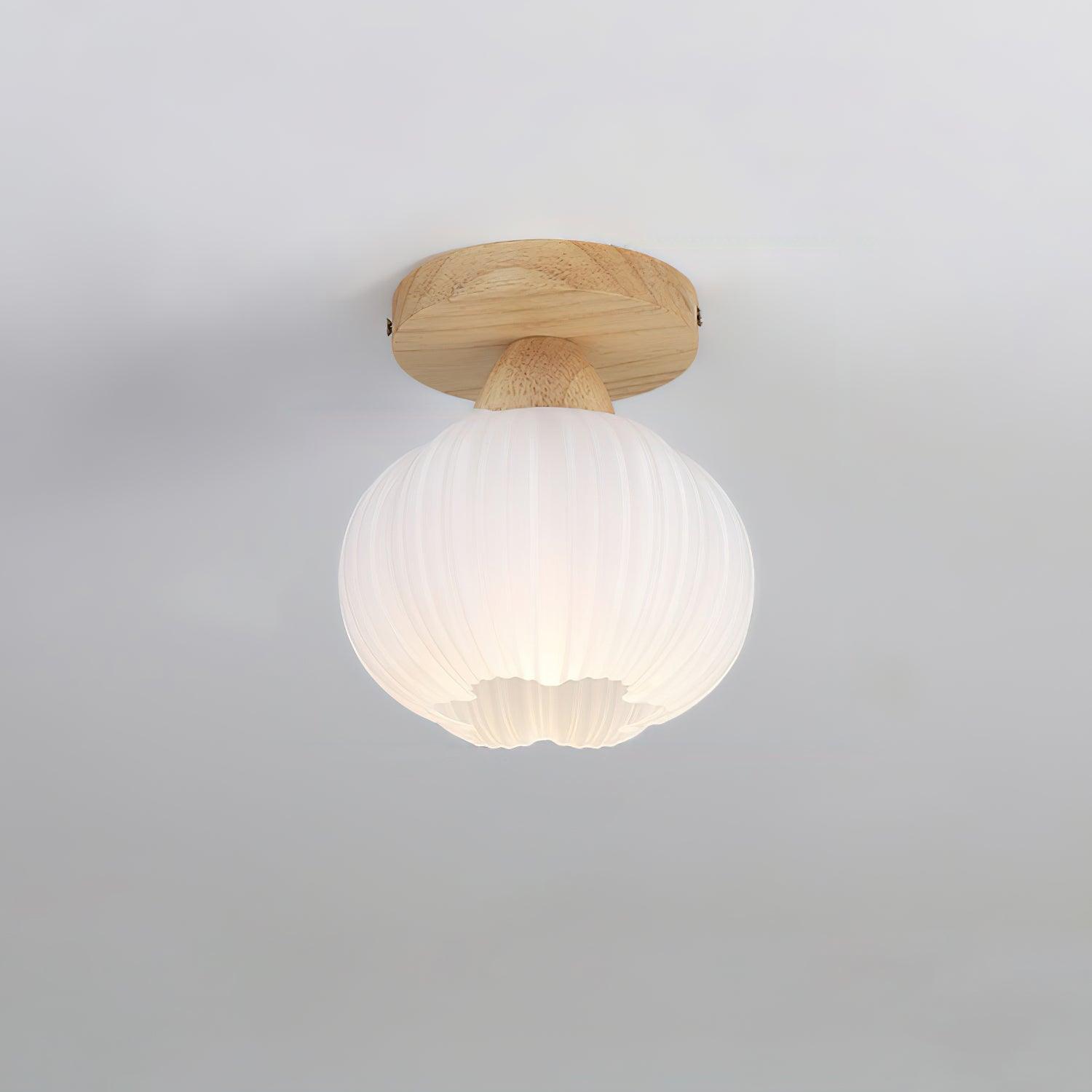 Gleam Large Flower Bag Wood Ceiling Lamp - Neutral Decor