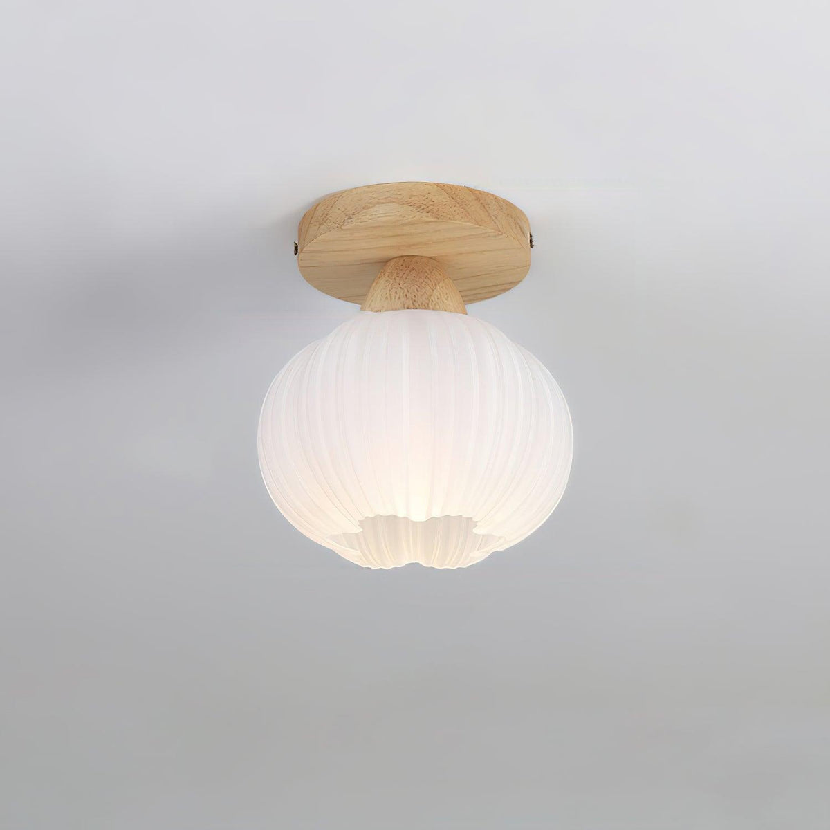 Dura Large Flower Bag Wood Ceiling Lamp