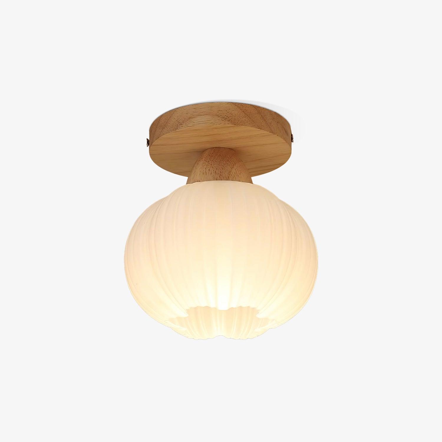 Gleam Large Flower Bag Wood Ceiling Lamp - Neutral Decor