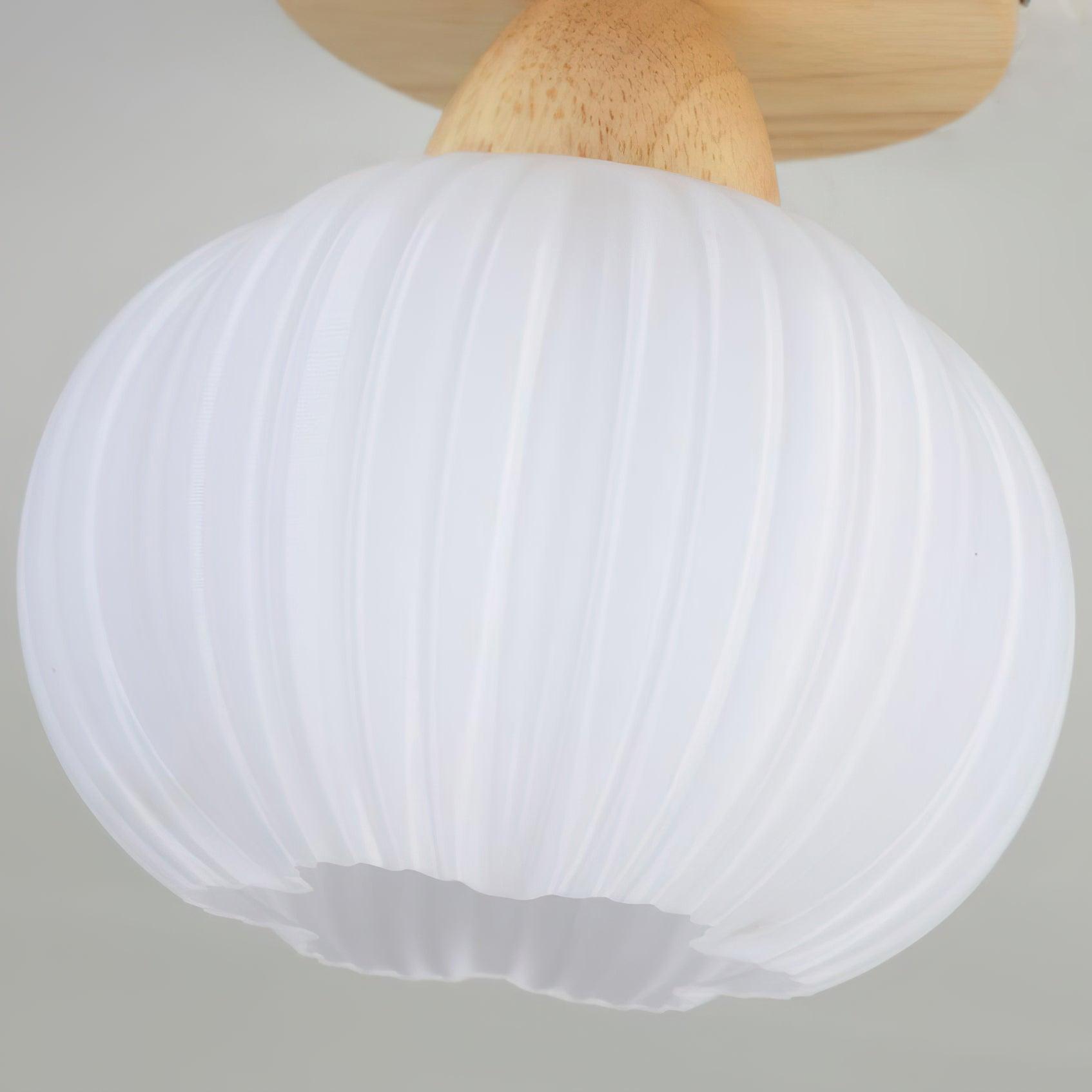 Gleam Large Flower Bag Wood Ceiling Lamp - Neutral Decor