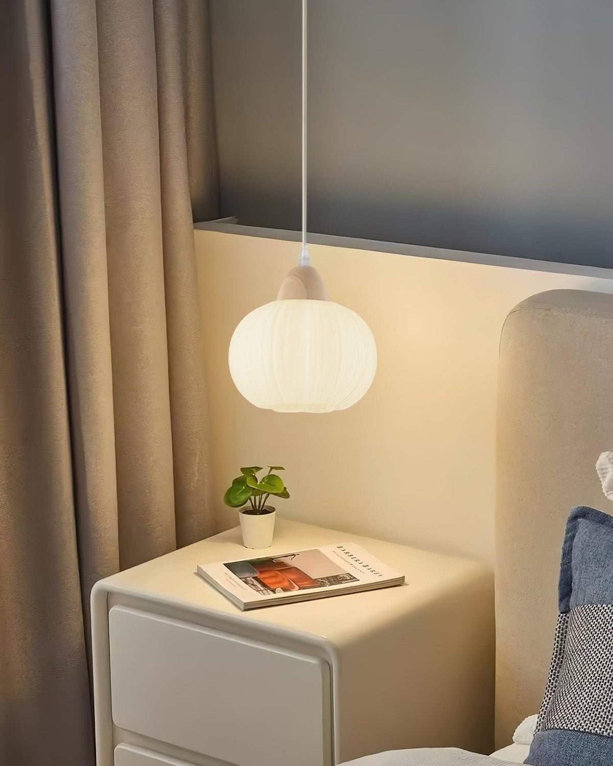 Pumpkin Modern Wood Pendant Lamp