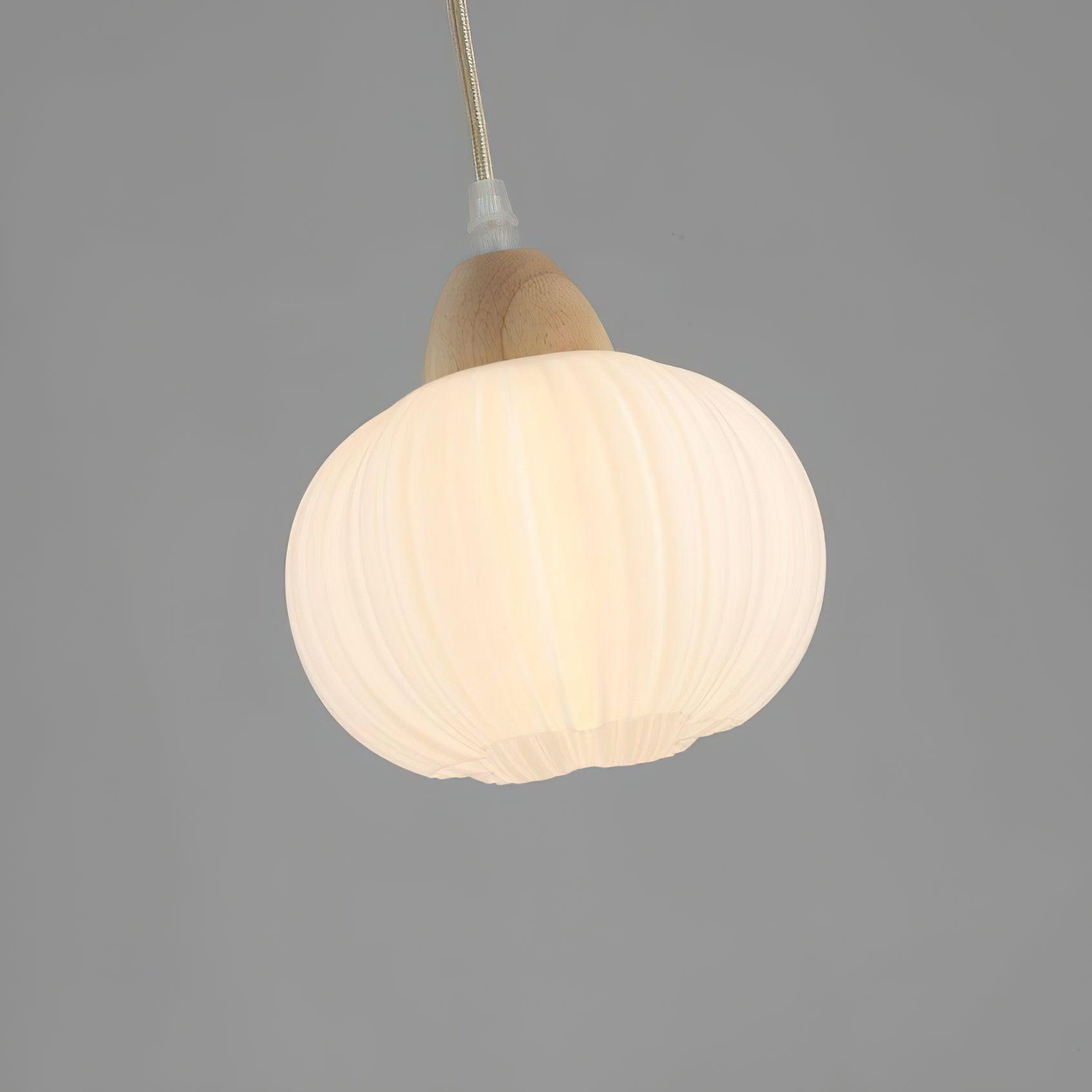 Pumpkin Modern Wood Pendant Lamp