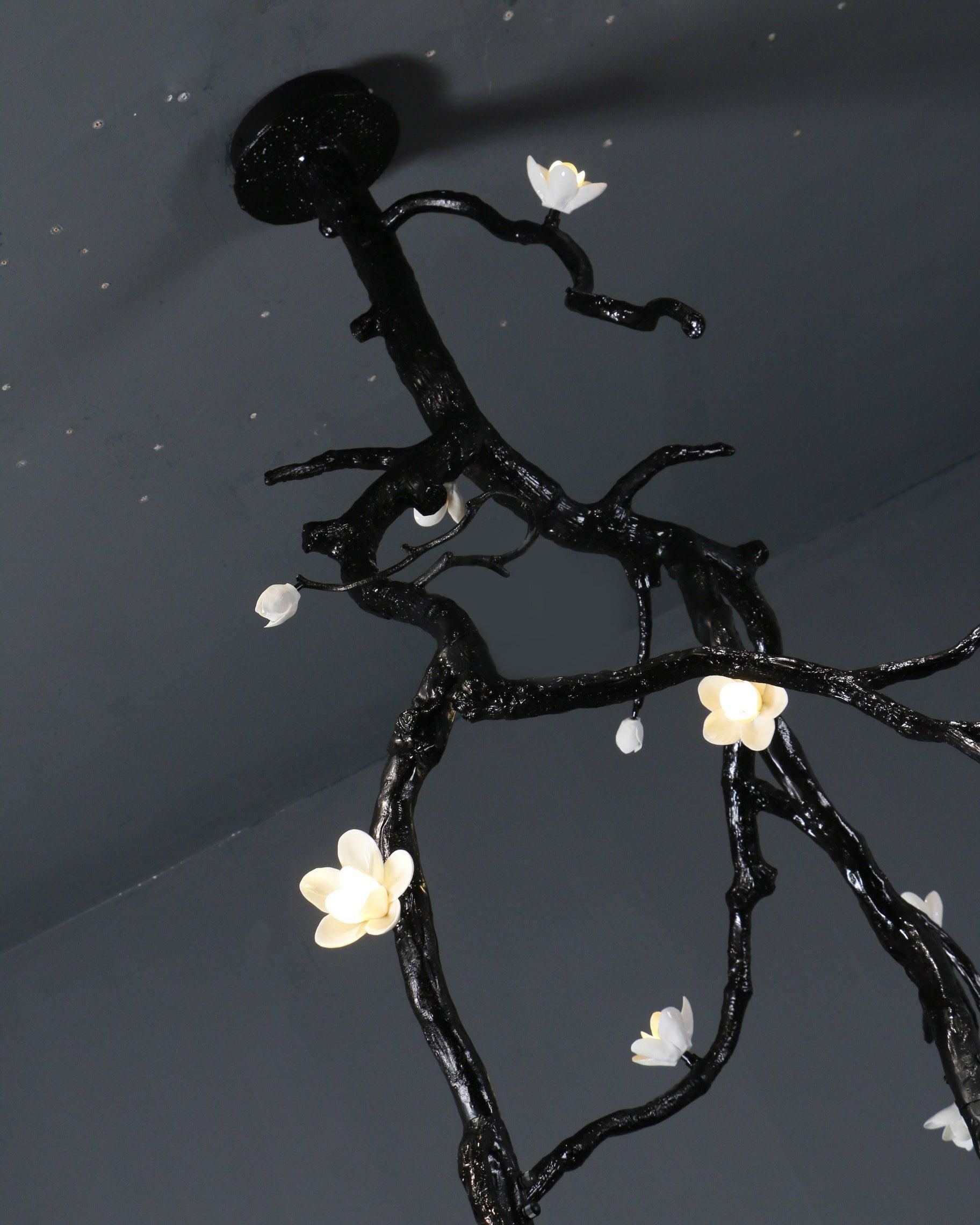 Rae Chandelier Black Branch Flower