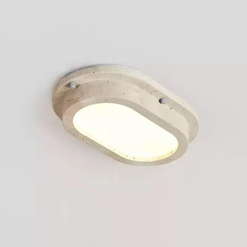Remy Minimalist Yellow Travertine Linear Ceiling Lamp