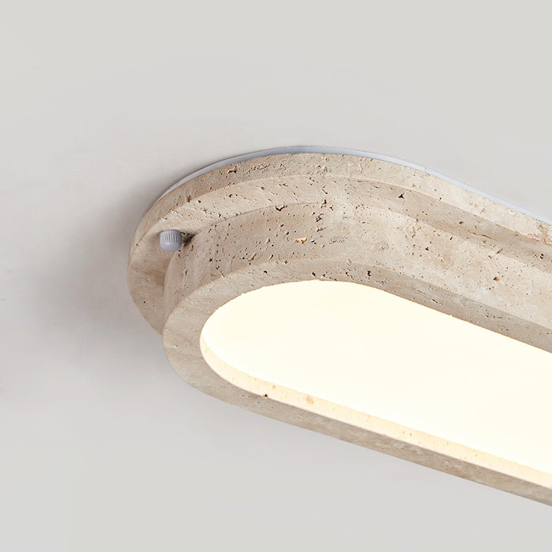 Remy Minimalist Yellow Travertine Linear Ceiling Lamp