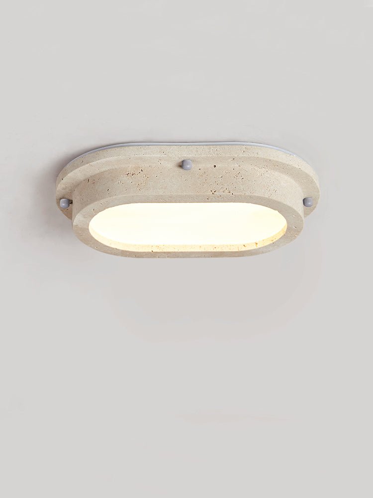 Remy Minimalist Yellow Travertine Linear Ceiling Lamp