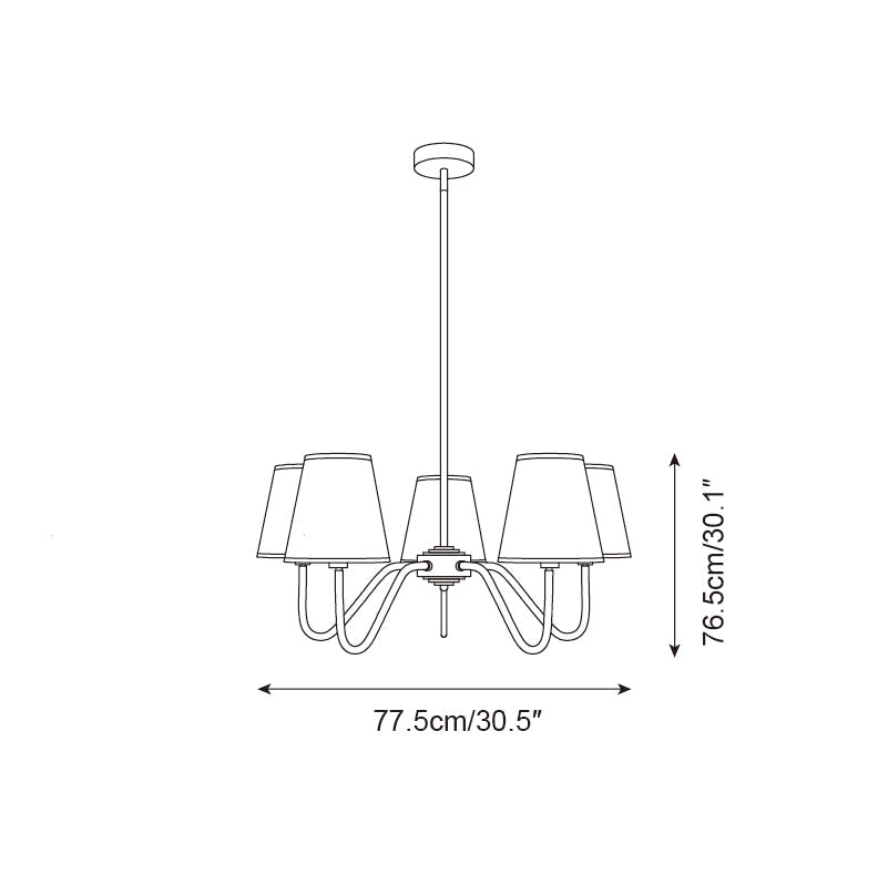 Lassen Chandelier Curved Arms - Neutral Decor