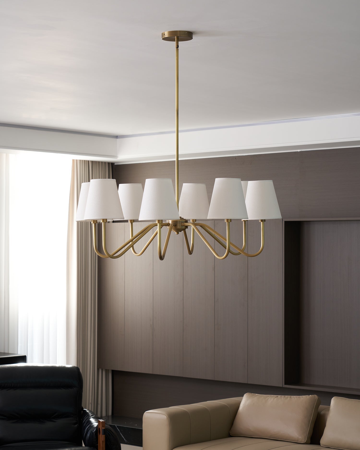 Lassen Chandelier Curved Arms - Neutral Decor