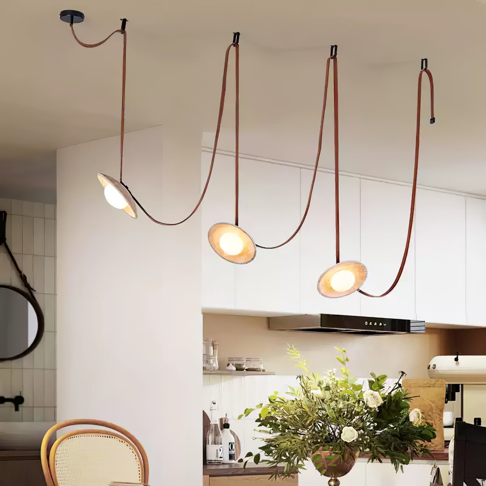 Ulsoryra Organic Travertine Pendant Light Cluster