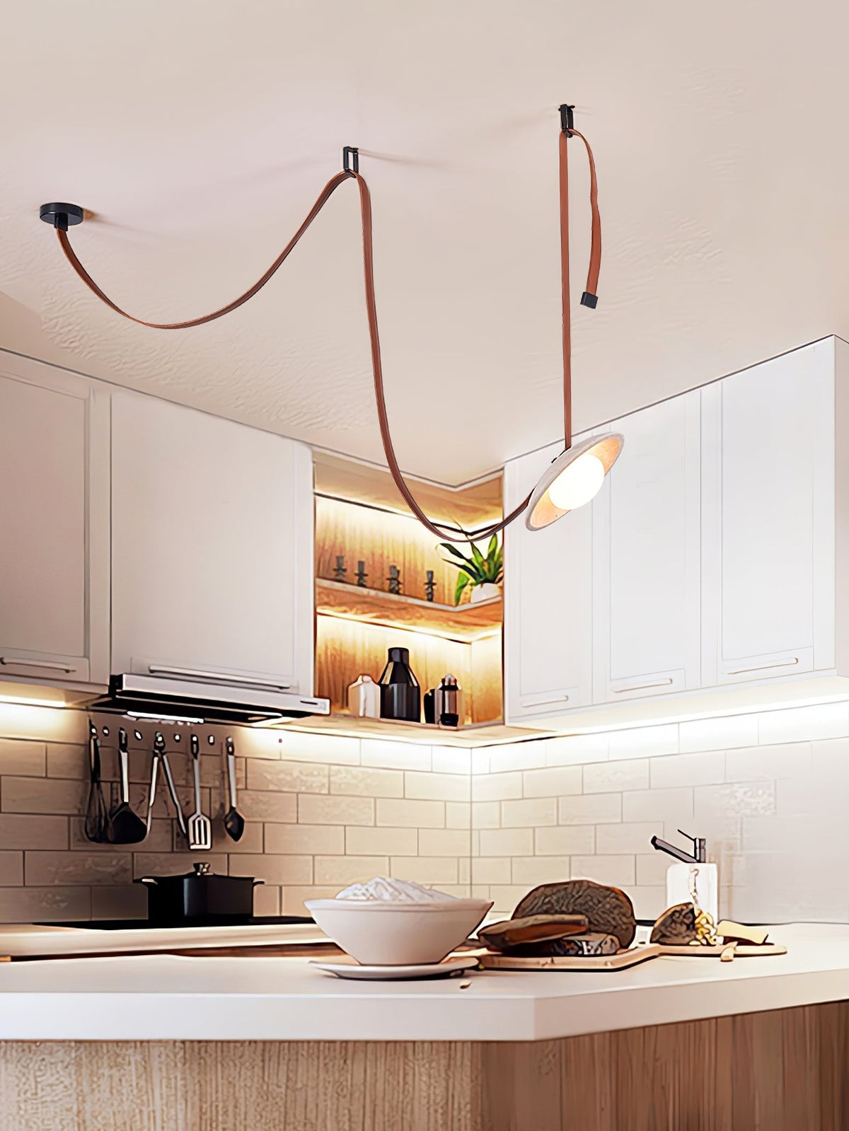 Ulsoryra Organic Travertine Pendant Light Cluster